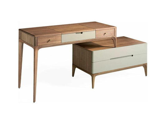 Secrétaire bois noyer et bois laqué Vertchez-Couleur Vertchez