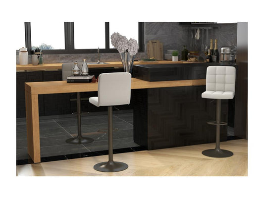 SQUAR-Taburete Vertchez Coloris Lin y metal negro x2