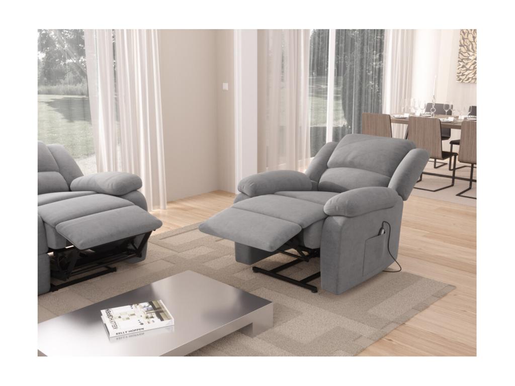 Fauteuil de Relaxation Releveur électrique 1 place en Microfibre Léo - L88x93x96cm - Vertchez