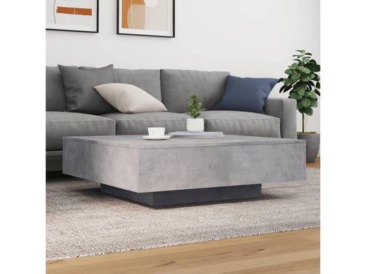 Table basse gris béton 100x100x31 cm bois d'ingénierie