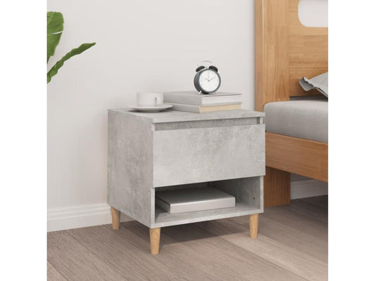 Table de chevet Gris béton 50x46x50 cm Bois d'ingénierie