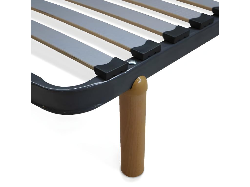 Sommier avec pieds 90x190 cm metal gris Vertchez