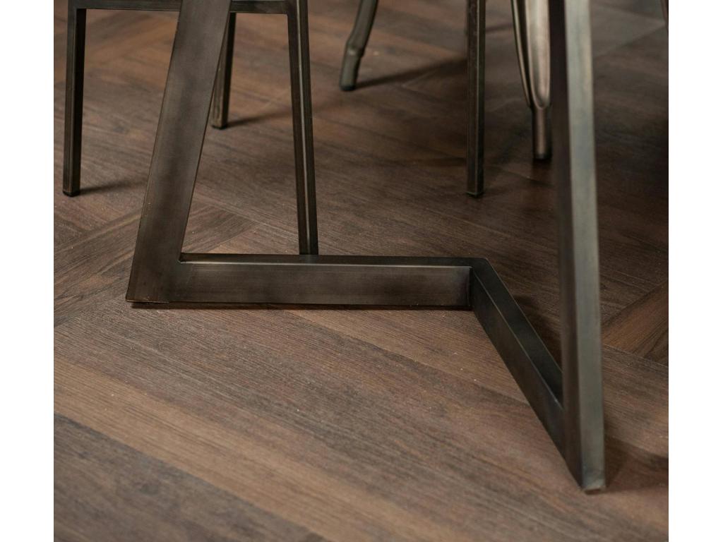 Table à manger bois recyclé teck pied Vertchez 220 cm Vertchez