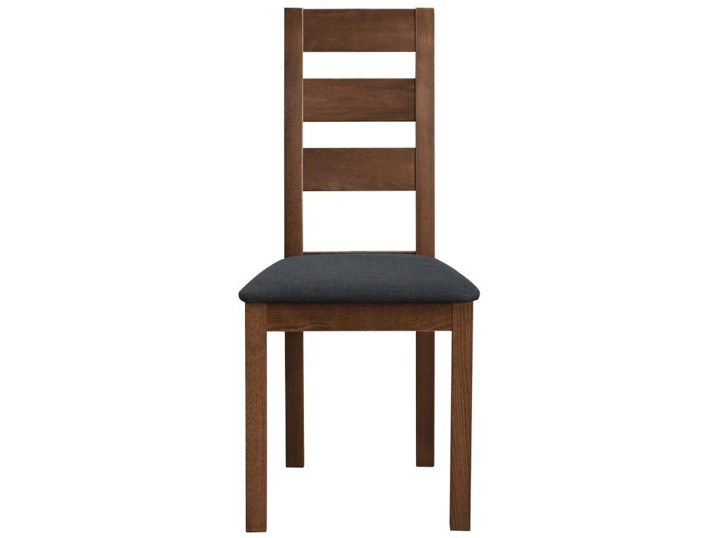 Lot de 2 chaises Vertchez - Hêtre et tissu - Coloris Noyer et Anthracite