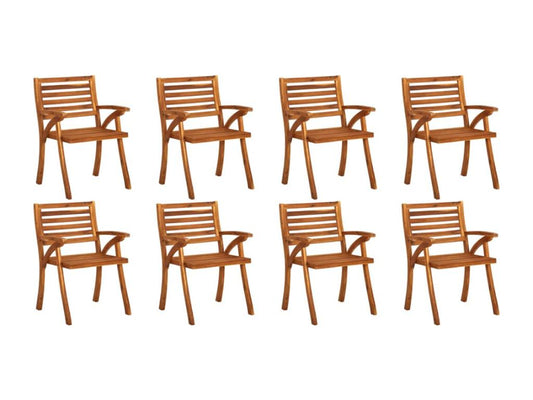 Chaises de jardin avec coussins lot de 8 Bois d'Vertchez solide