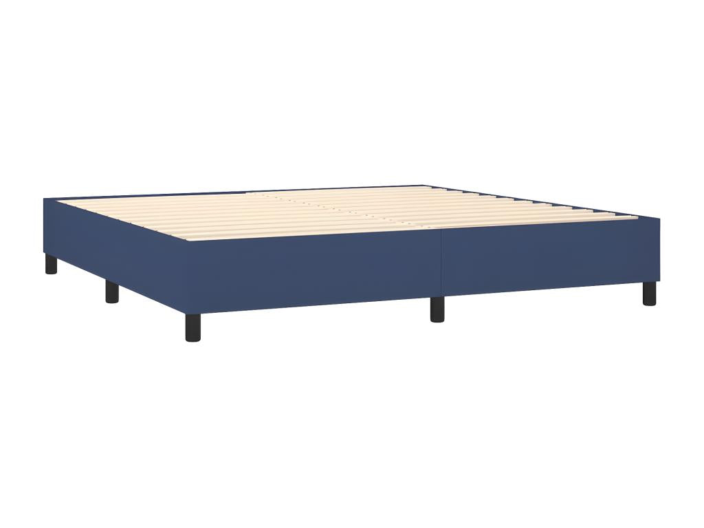 Lit à sommier tapissier avec matelas Bleu 200x200 cm Tissu