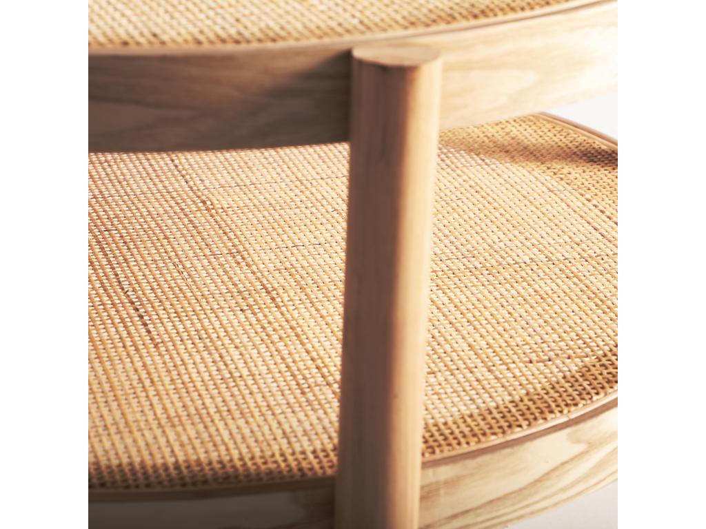 Table basse en bois de frêne marron 77x77x45 cm