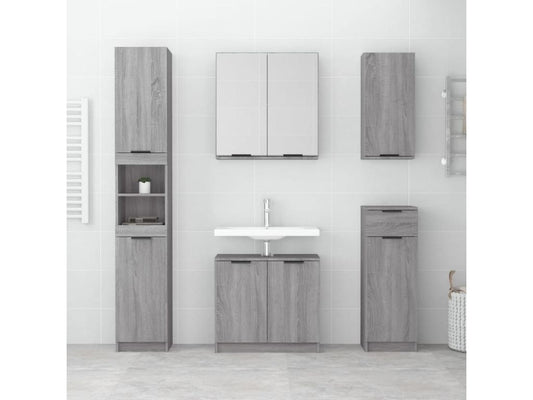 Armoire de bain Vertchez gris 64.5x33.5x59 Bois d'ingénierie