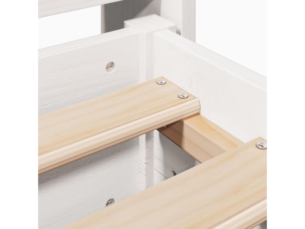 Cadre de lit sans matelas blanc 140x190 cm bois de pin massif