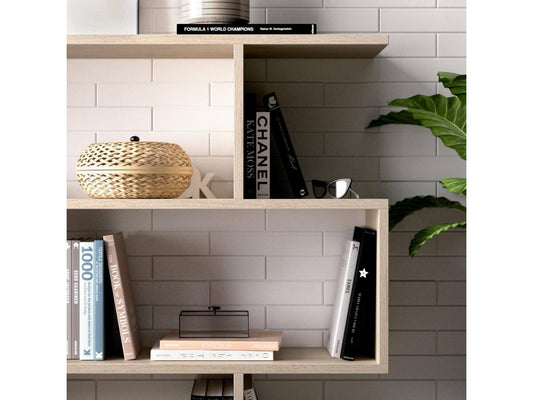 Bibliothèque Vertchez Etagère de bureau polyvalente Bibliothèque avec 3 étagères 110x25h96 cm Chêne