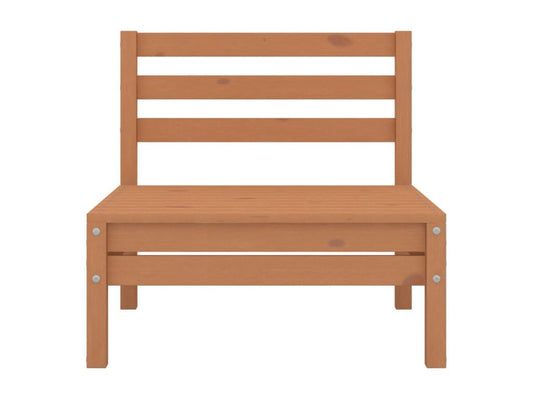 Canapé central de jardin marron miel bois de pin massif