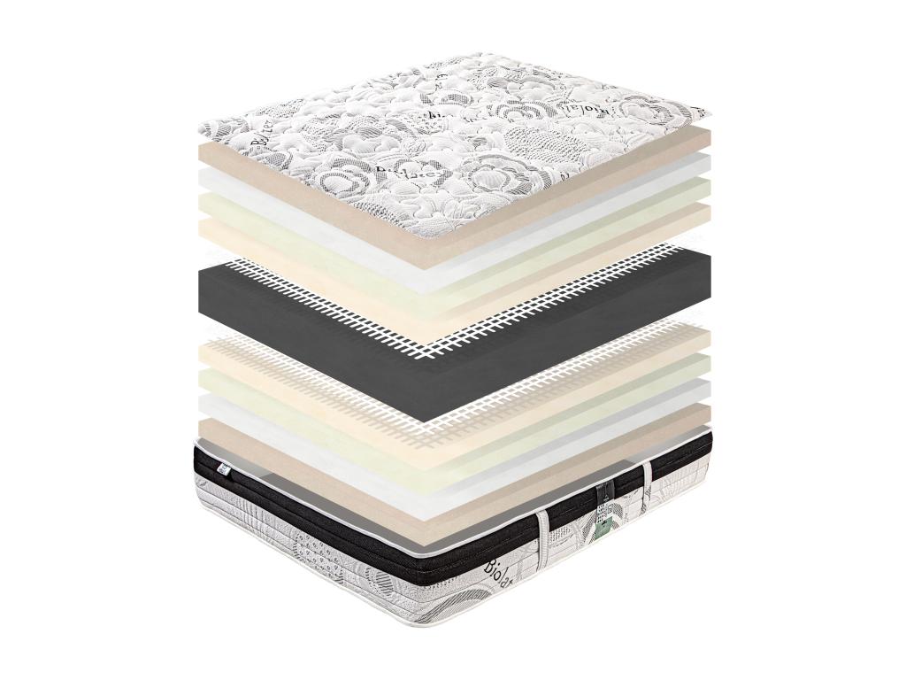 Ensemble Matelas 140x200 cm Vertchez 26 cm sommier beige