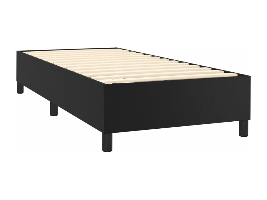 Sommier à Vertchez de lit avec matelas et LED Noir 90x200