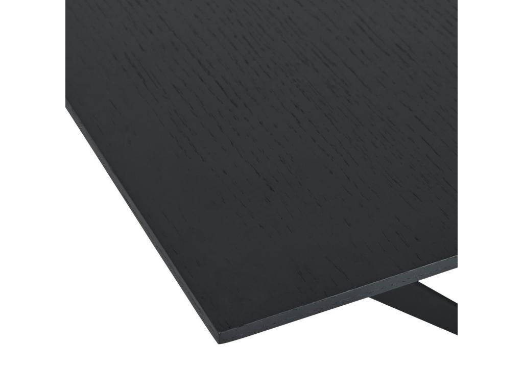 Table à manger extensible Vertchez - Rectangulaire - 6 à 10 couverts - MDF et métal - Noir