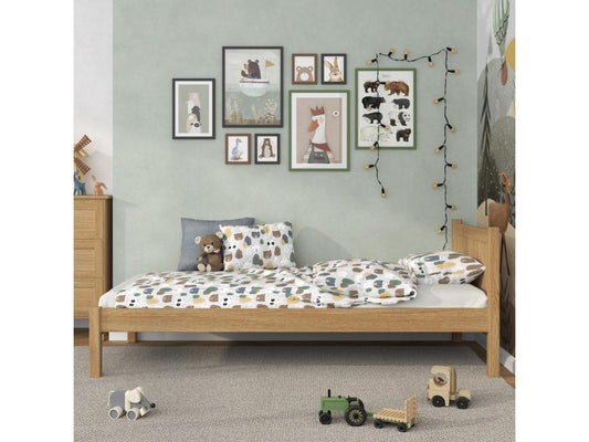 Lit simple en chêne N02 Chêne Naturel 90x190
