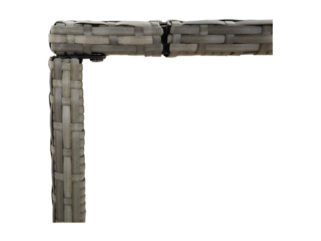 Vertchez Premium - Table de bar et dessus en verre gris 180x70x110 cm poly rotin