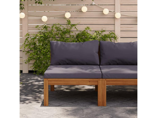 Canapé central sectionnel et coussins gris foncé Bois d'Vertchez