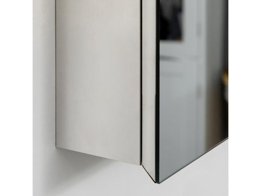 Armoire miroir murale salle de bain toilette dim- 39L x 12l x 60H cm acier inox- verre