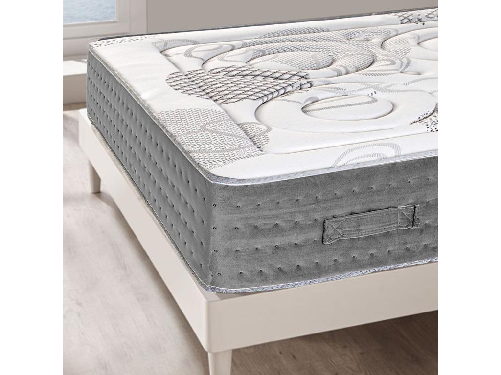 Matelas 140x200 cm Vertchez à ressorts ensachés mousse mémoire de forme indépendance du couchage face été/hiver épaisseur 26 cm