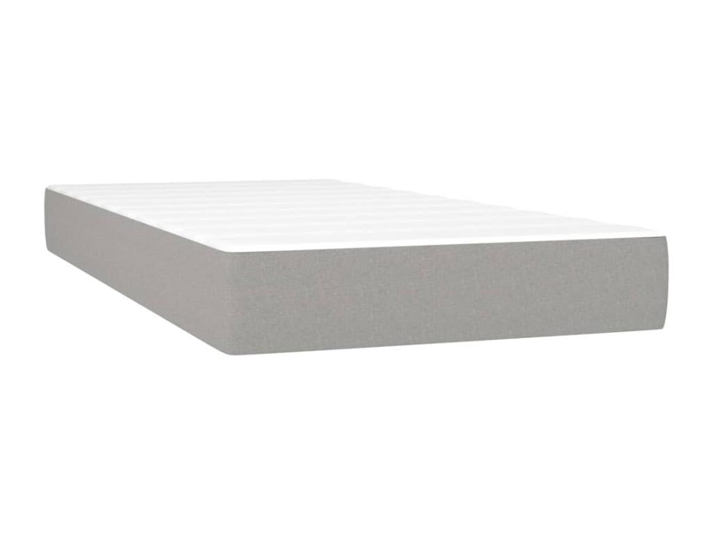 Sommier à Vertchez de lit avec matelas et LED Gris clair 90x190