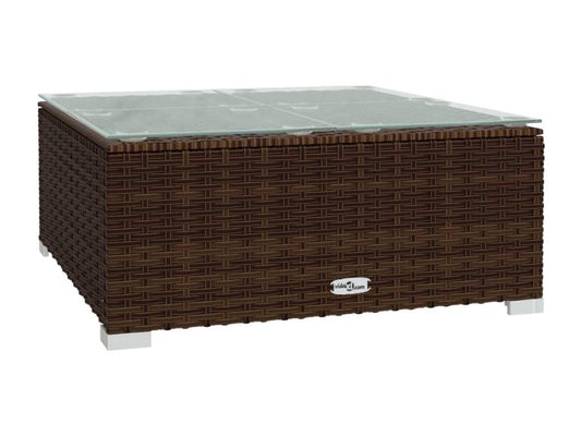 Salon de jardin 9 pièces avec coussins Résine tressée Marron