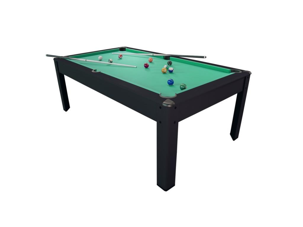 Billard Américain Vertchez 7Ft - 226.5x126.5x80 cm avec accessoires et plateau dînatoire - Couleur Noir