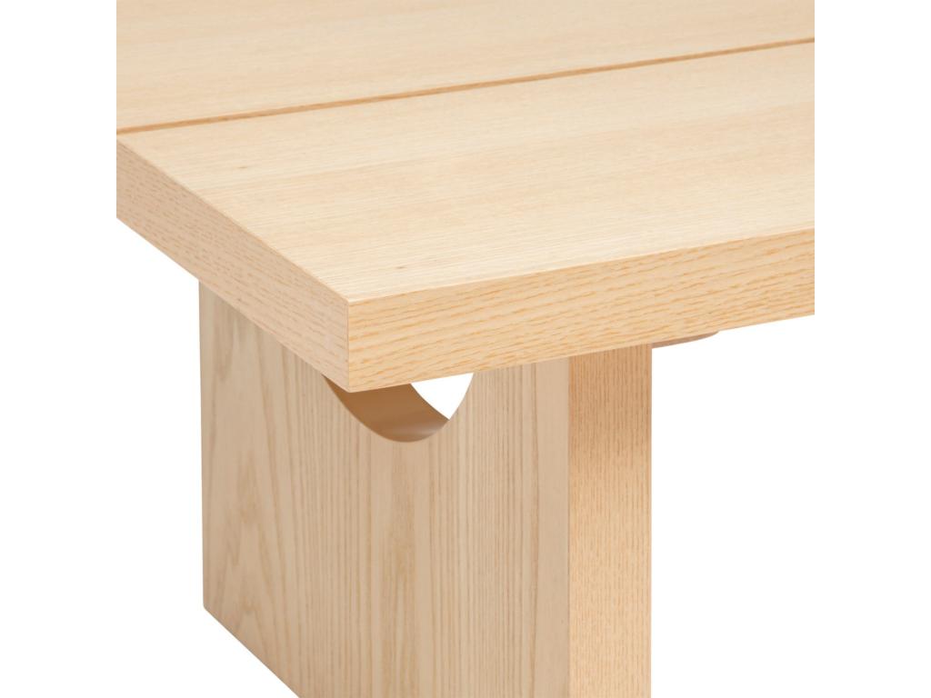 Table basse rectangulaire en bois MDF coloris beige - L- 110 x P- 50 x H- 34.5 cm