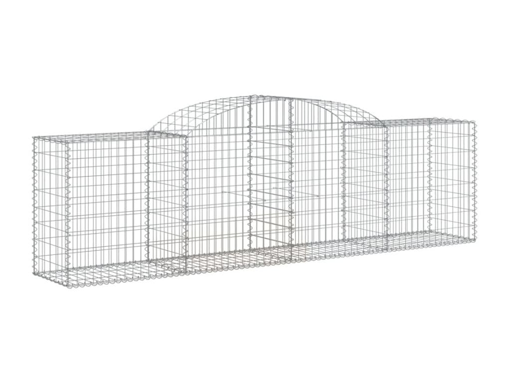 Paniers à gabions arqués 4 pcs 300x50x80-100 fer galvanisé