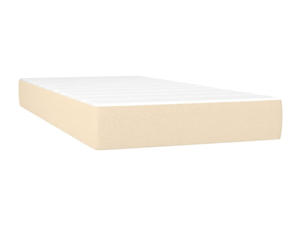 Lit à sommier tapissier avec matelas Crème 80x200 cm Tissu