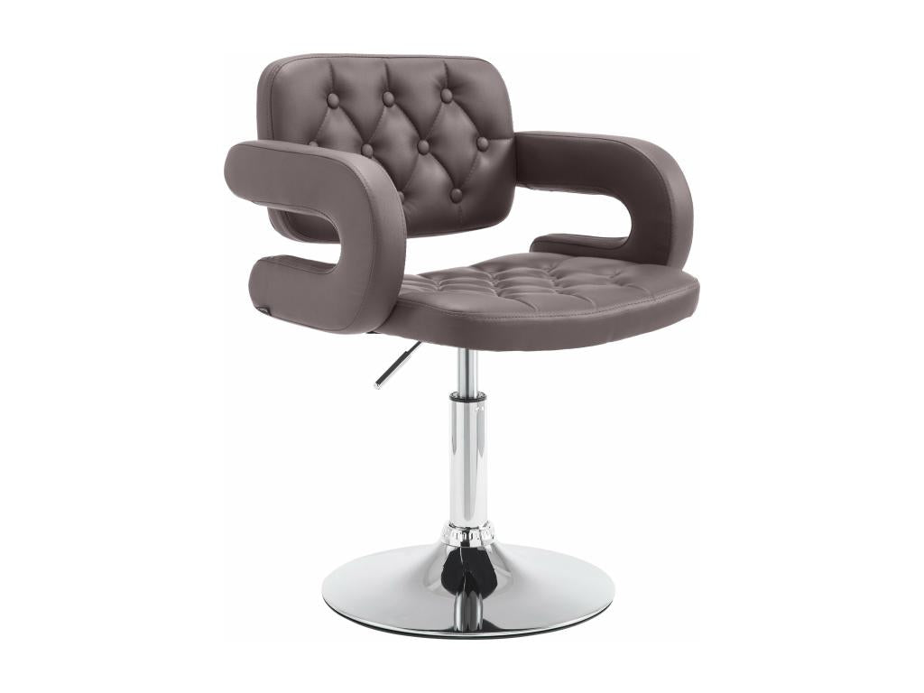 Fauteuil pivotant - Similicuir / Métal chromé - Marron - Vertchez