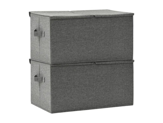 Boîtes de rangement 2 pcs Tissu 50x30x25 cm Anthracite