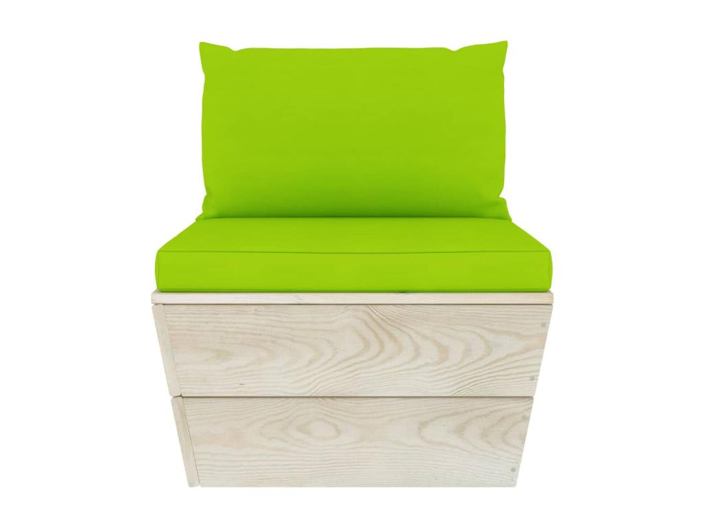 Salon de jardin palette 10 pcs avec coussins Épicéa imprégné 16