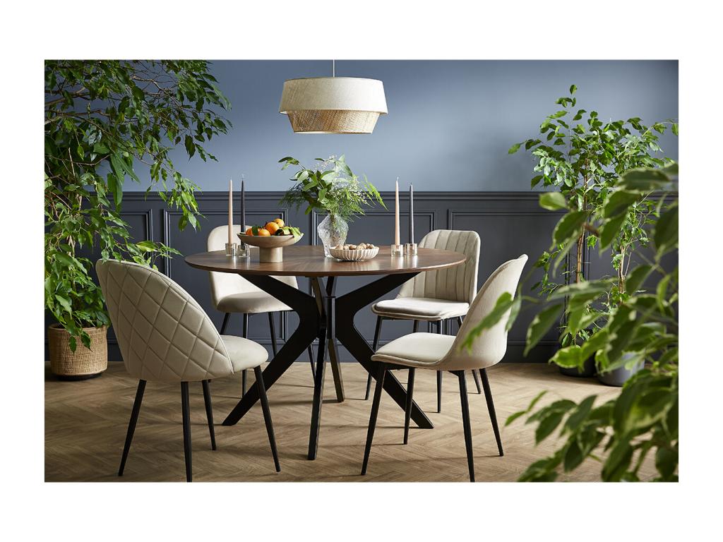 Chaises design en tissu velours Vertchez et métal noir lot de 2 Vertchez