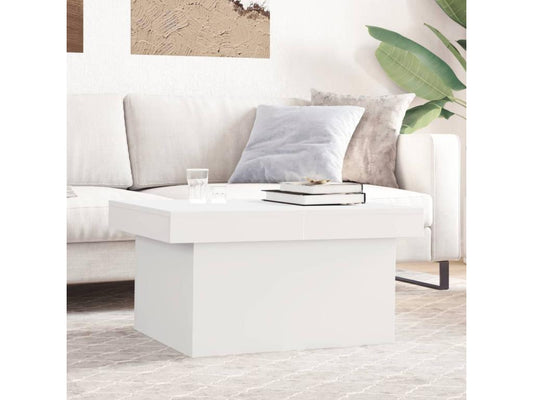 Table basse blanc 80x55x40 cm bois d'ingénierie