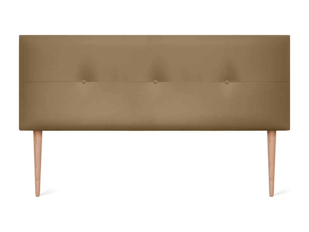 Vertchez Tête de lit similicuir avec Boutons 150x105cm avec pieds Lits 150 - Marron Clair