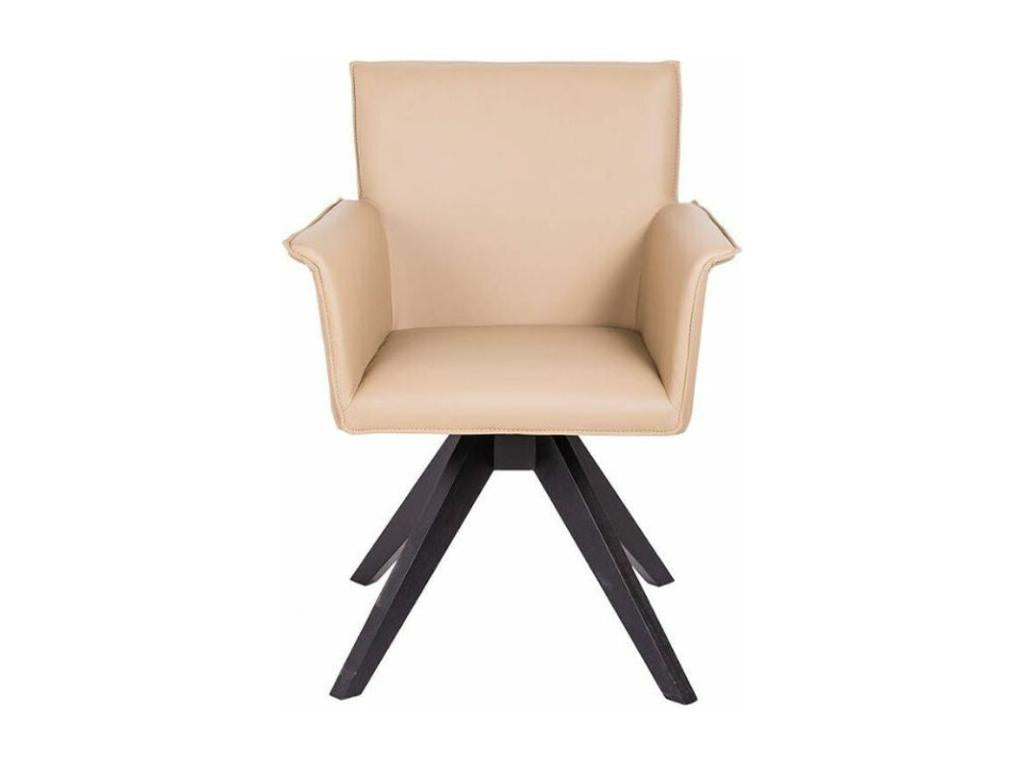 Chaise pivotante similicuir et pieds bois foncé Vertchez-Couleur Vertchez 26 Violet