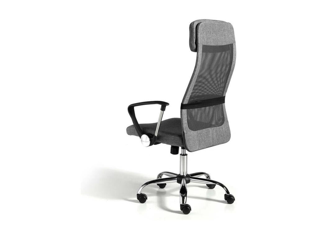 Fauteuil de bureau réglable tissu et pieds en acier gris Vertchez