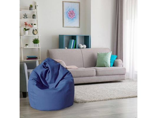 Pouf Vertchez Fauteuil polyvalent Chaise sac Pouf repose-pieds Made in Italy 70x70 h110 cm Bleu