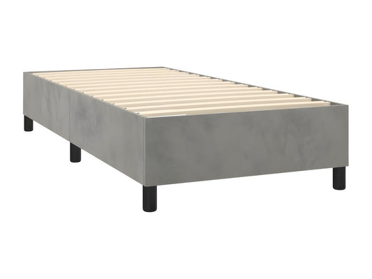 Sommier à Vertchez de lit et matelas Gris clair 100x200 Velours