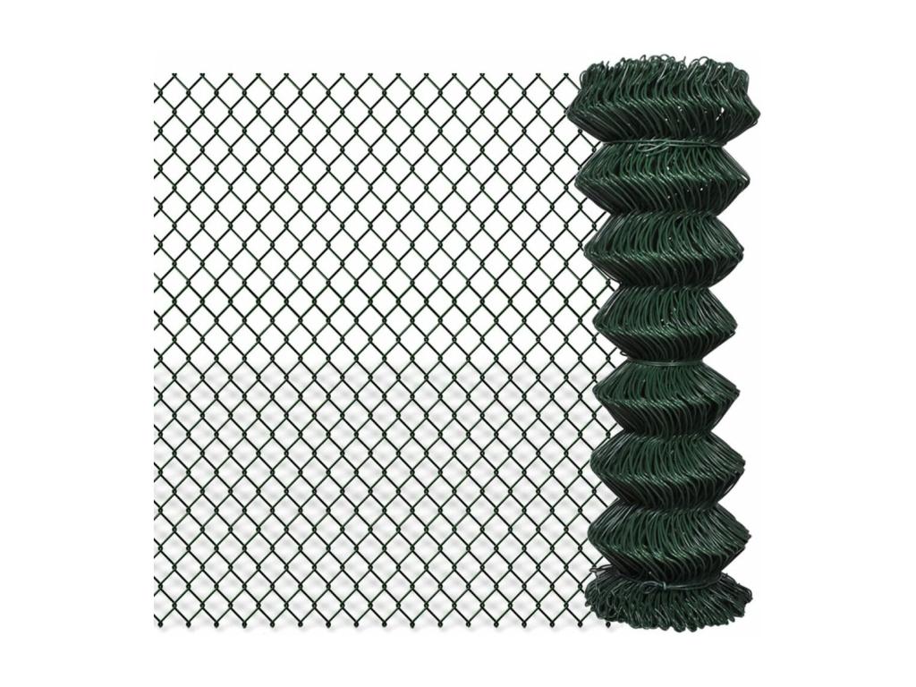 Clôture à mailles losangées Acier 1.25x15 m Vert