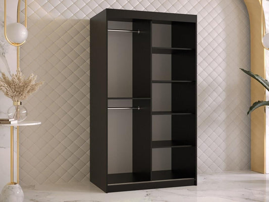Armoire Vertchez 464 Noir - Noyer 200x100x62cm Portes d'armoire Glissement
