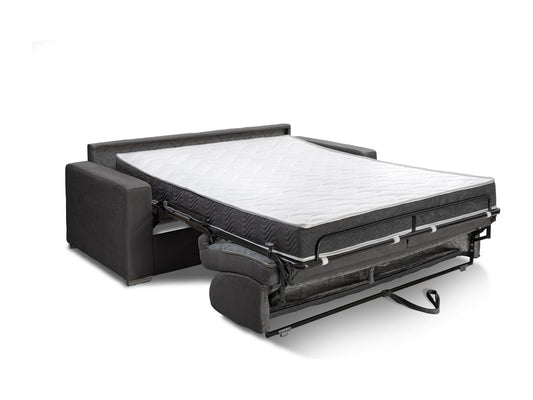 Canapé 4 places convertible express en velours bleu nuit - Couchage 160 cm - Matelas 18 cm Vertchez