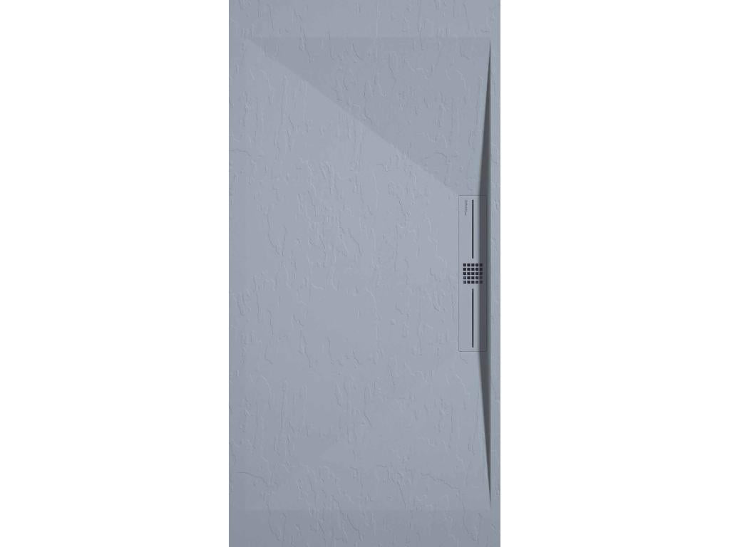 Receveur de douche Gris finition Ardoise Vertchez SIDE grille de couleur - 90x70 cm