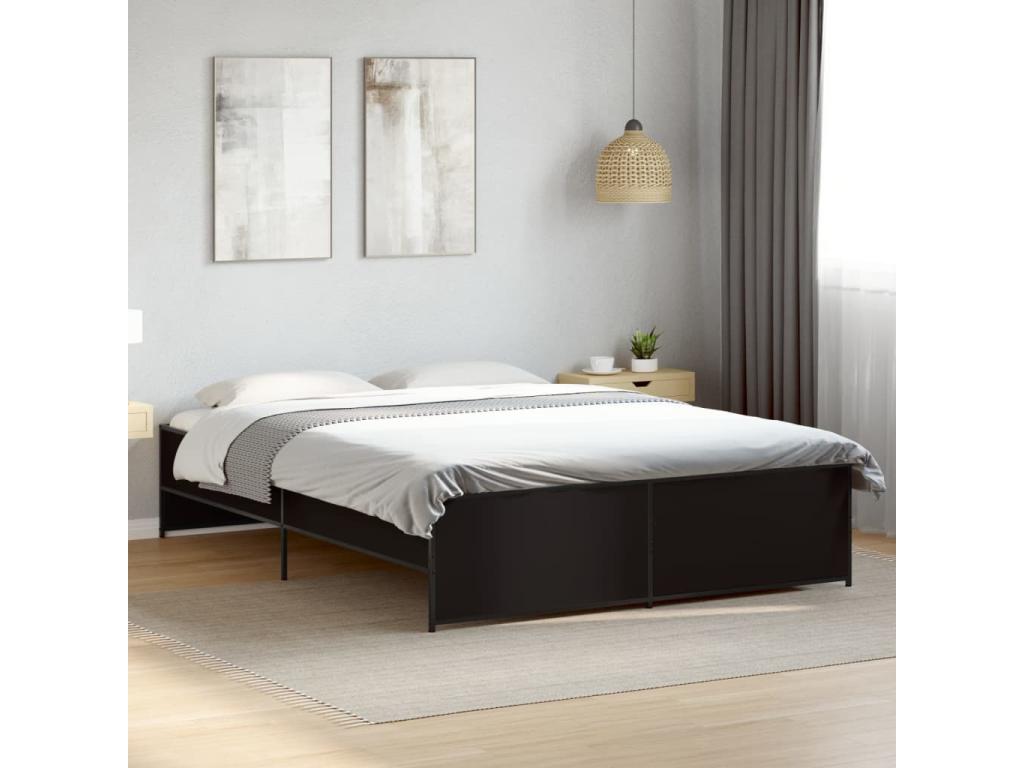 Cadre de lit sans matelas noir 140x200 cm