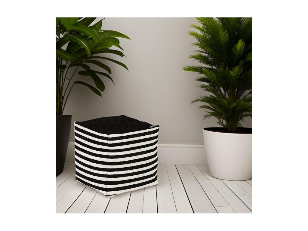 Pouf de jardin en coton 40x40 cm Stripes