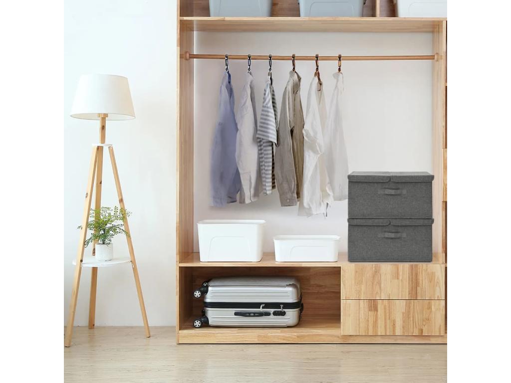 Boîtes de rangement 2 pcs Tissu 50x30x25 cm Anthracite