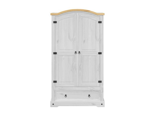 Garde-robe Vertchez blanc 102x52x186 cm bois de pin massif