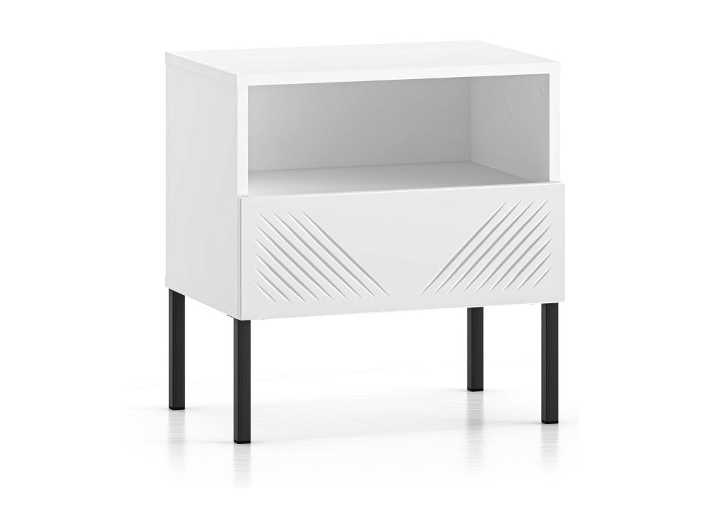 Table De Chevet Vertchez NS50 1D 50x34x53 Blanc