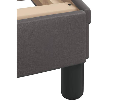 Lit avec matelas gris 90x190 similicuir