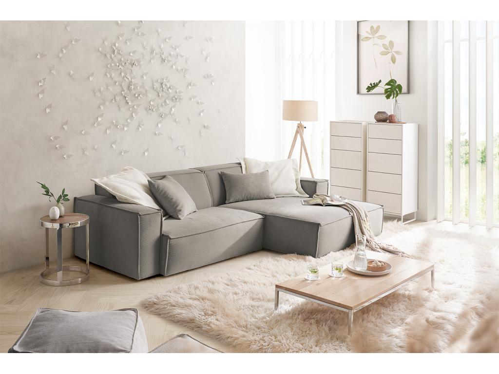 Canapé - Gris velours côtelé - Vertchez